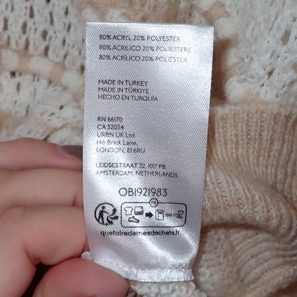 By Anthropologie Open-Stitch Checkered Sweater size S - Picture 4 of 14